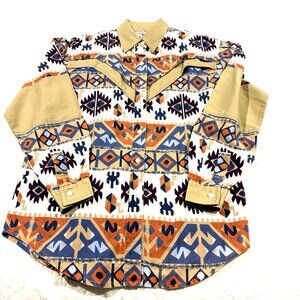 Adobe Rose western style shirt ladies long sleeve yokes collared Size S (36-38)